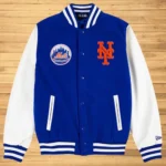 Share NY Royal Blue Mets Athletic Wool & Leather Sleeves Varsity Jacket